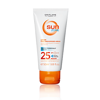 Солнцезащитный антивозрастной лосьон для лица Sun Zone со средней степенью защиты SPF 25 